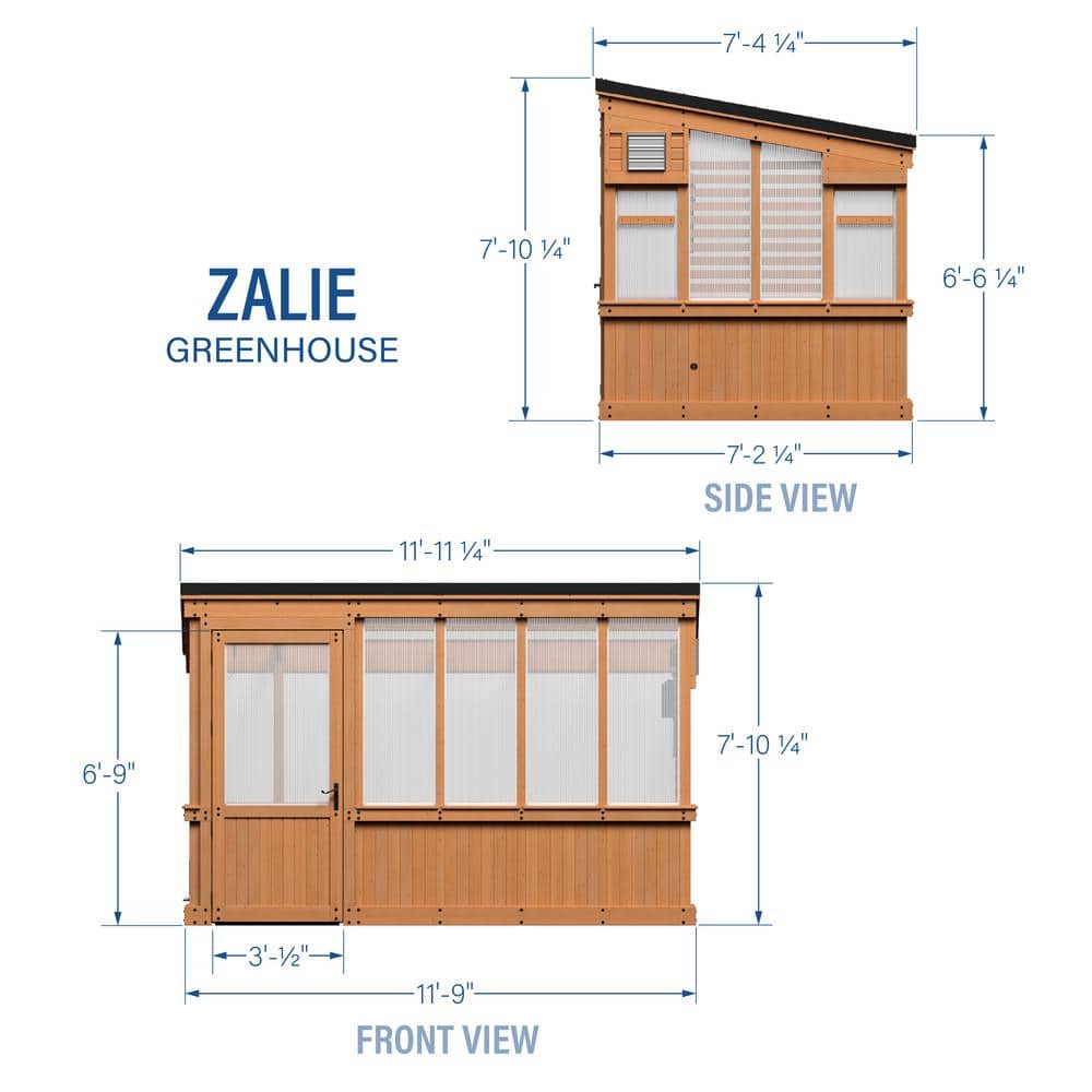 Zalie Cedar and Polycarbonate Modern Greenhouse