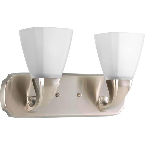 Progress Lighting Addison Collection 2-Light Brushed Nickel Bath Light