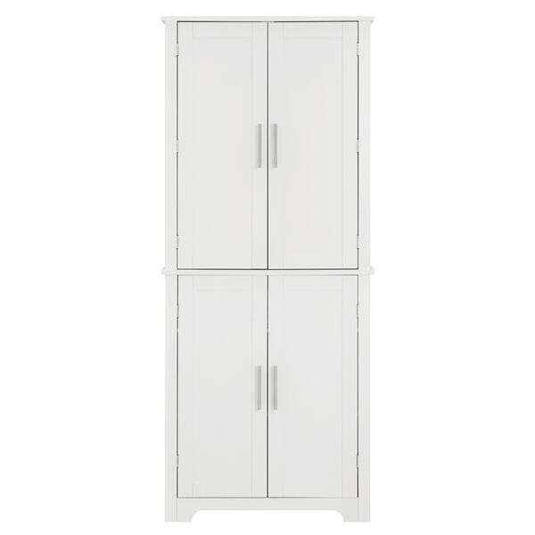 28.15 in. W x 15 in. D x 67.4 in. H White Linen with Open