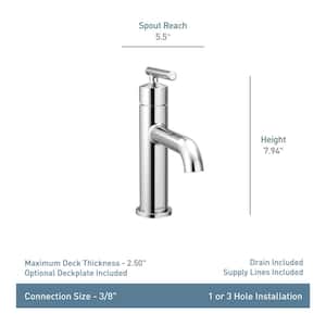 Gibson Single Hole Single-Handle Bathroom Faucet with Drain Assembly in Brushed Nickel