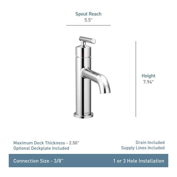 Gibson Single Hole Single-Handle Bathroom Faucet with Drain Assembly in Brushed Nickel