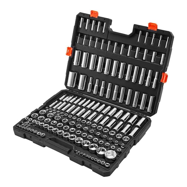 Socket Set, 3/8 & 1/4 & 1/2 in. Drive Socket Tool Set, Mechanic Tool Kit for Automotive Repair, 163 Pieces 2025 Update