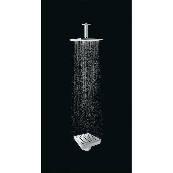 RELN FD0402SQSS 4” Linear Grid Shower Drain Finish: Stainless Steel