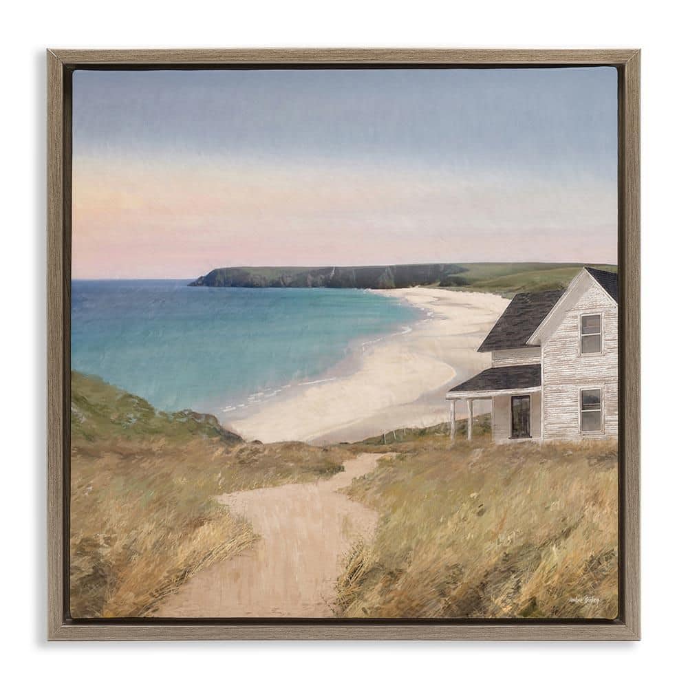 Cottage Down By Shore by Amber Sterling Brown Floater Frame Nature Graphic Art Print 25 in. x 25 in. price history on PriceWatchPro