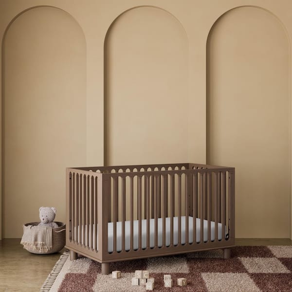 Sicily Hazelnut 3-in-1 Convertible Crib with Bonus Toddler Guardrail