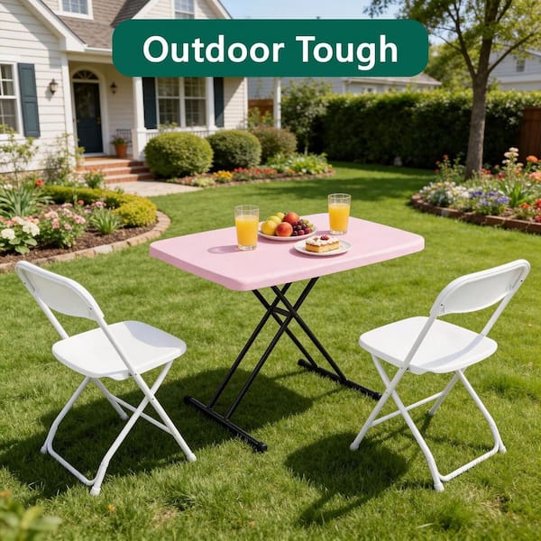 Yardgrace Folding Table 4 ft. Heavy Duty Fold in Half Plastic