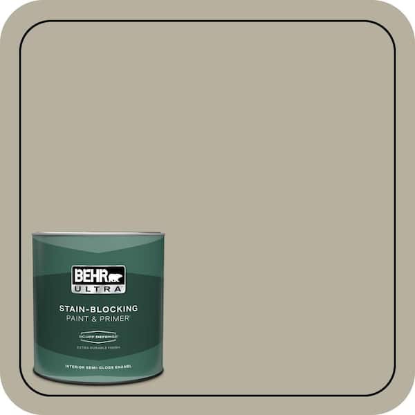 BEHR ULTRA 1 qt. #QE-35 Stone Walkway Extra Durable Semi-Gloss Enamel Interior Paint & Primer
