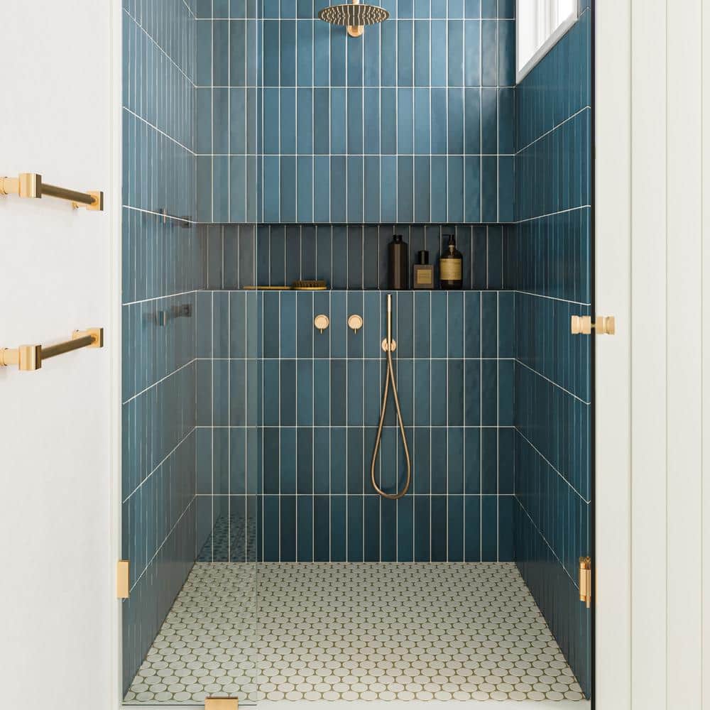 Makoto Arashi Blue Matte Ceramic Subway Wall Tile