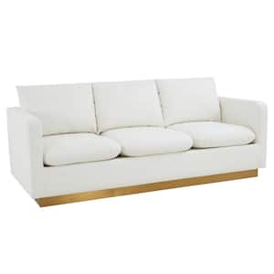Nervo 84 in. Square Arm 3-Seater Removable Covers Sofa in White