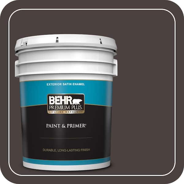 BEHR PREMIUM PLUS 5 gal. #PPU5-20 Sweet Molasses Satin Enamel Exterior Paint & Primer