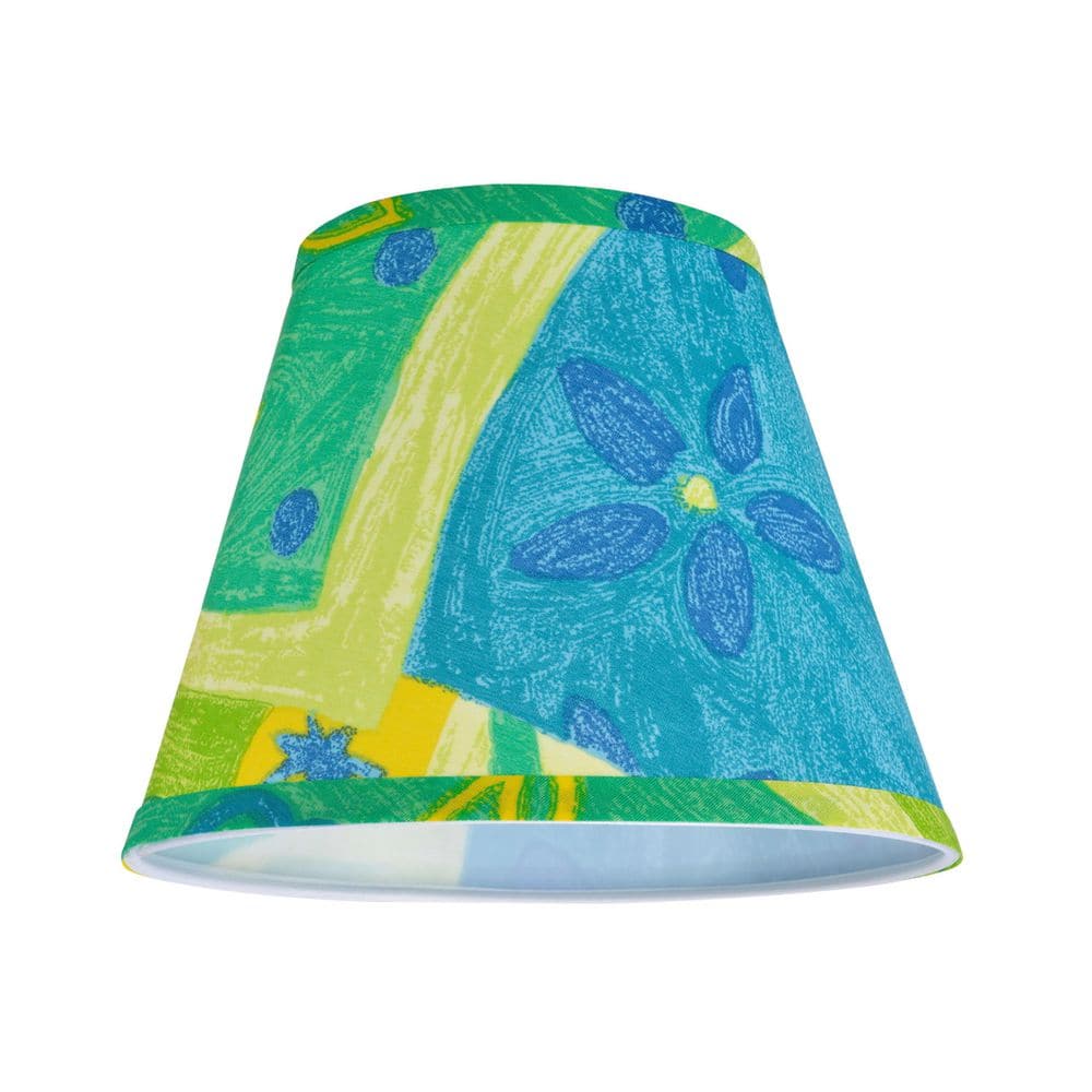 Blue and Yellow Floral Cotton Empire Lamp Shade