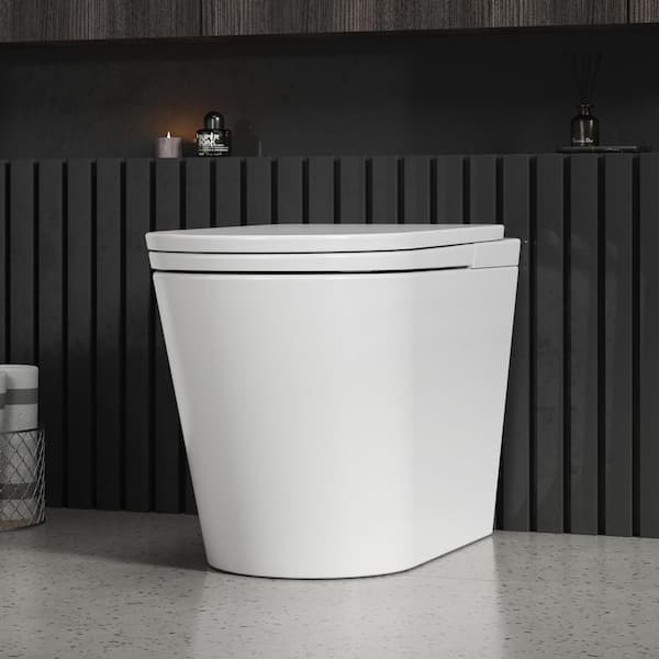 L-D Elongated Smart Toilet 1.34 GPF in White Seat with Auto Open/Close, Auto Flush and Heated Seat