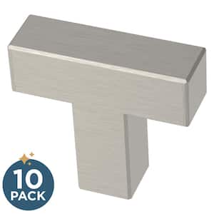 Simple Modern Square 1-1/4 in. (32 mm) Stainless Steel Cabinet Knob (10-Pack)