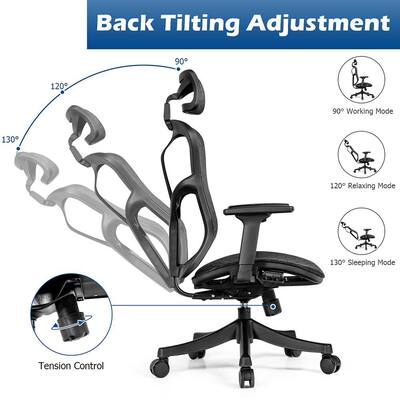 Black Ergonomic High Back Mesh Office Chair Adjustable Swivel Computer Chair