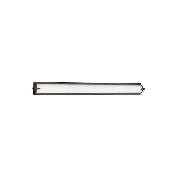 Generation Lighting Braunfels 49 in. Burnt Sienna LED Vanity Light Bar with Clear Acrylic Diffuser and Frosted Acrylic Shade