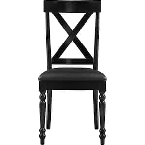 Philippe Black Faux Leather Dining Chair Set of 2