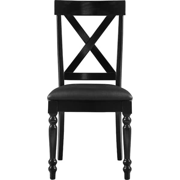 Camden Isle Philippe Black Faux Leather Dining Chair Set of 2