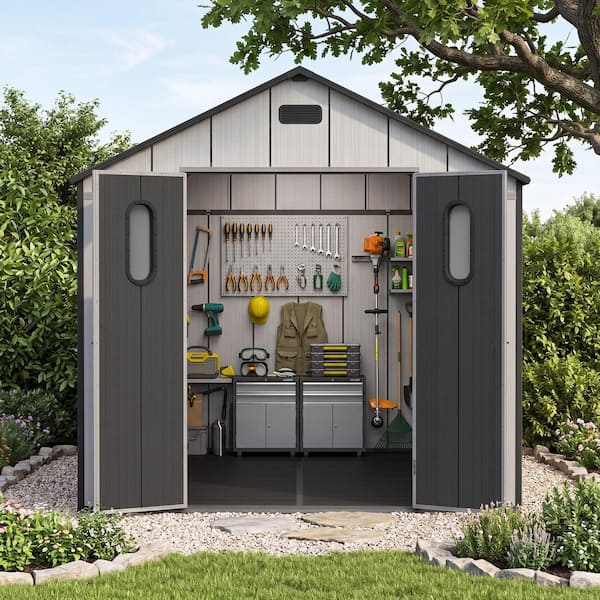 domi outdoor living 8 ft. W x 16 ft. D Resin Outdoor Storage Shed