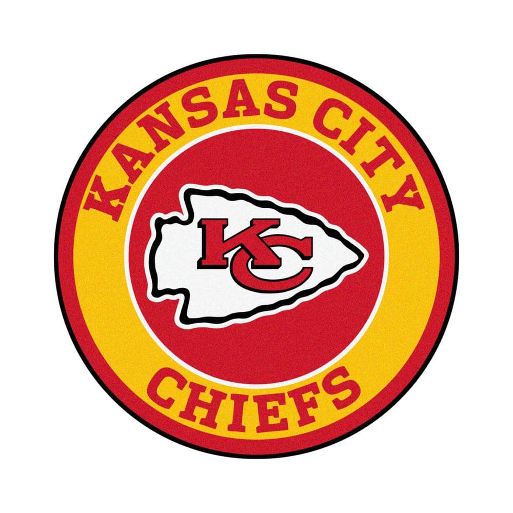 FANMATS NFL Kansas City Chiefs Gold 2 ft. x 2 ft. Round Area Rug 17963 ...