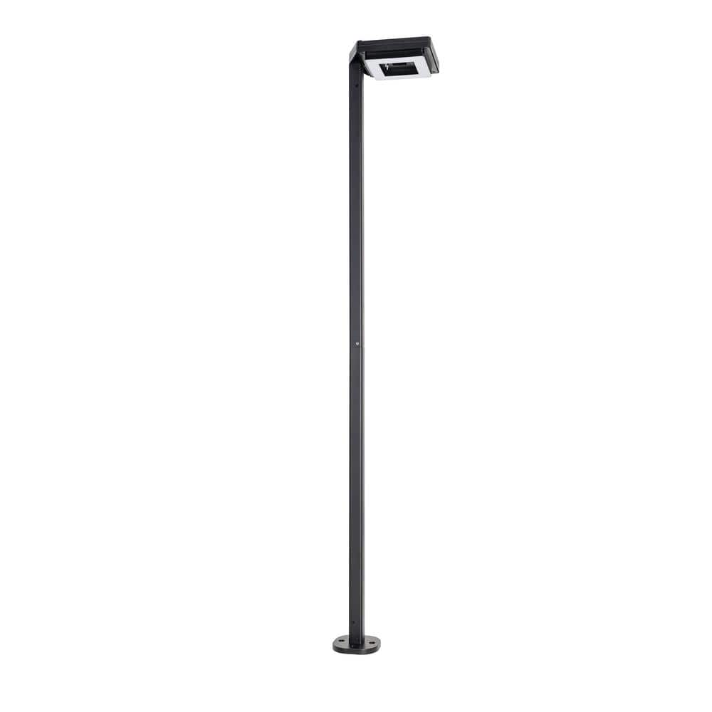 Contemporary Black Aluminum 99" LED Solar Lamp Post