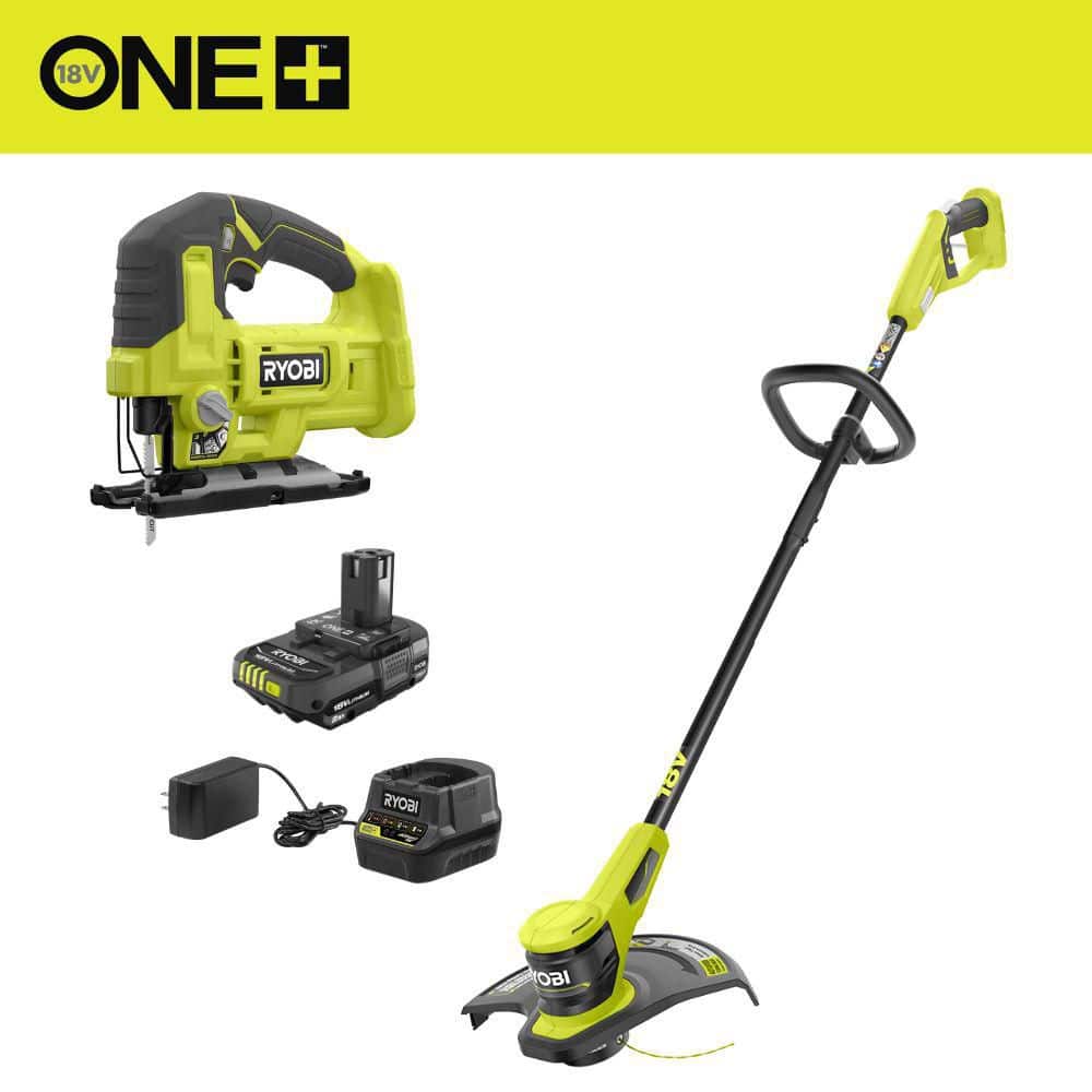 RYOBI ONE+ 18V 13 in. Cordless Battery String Trimmer with 2.0 Ah