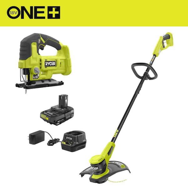 RYOBI ONE+ 18V 13 in. Cordless Battery String Trimmer with 2.0 Ah