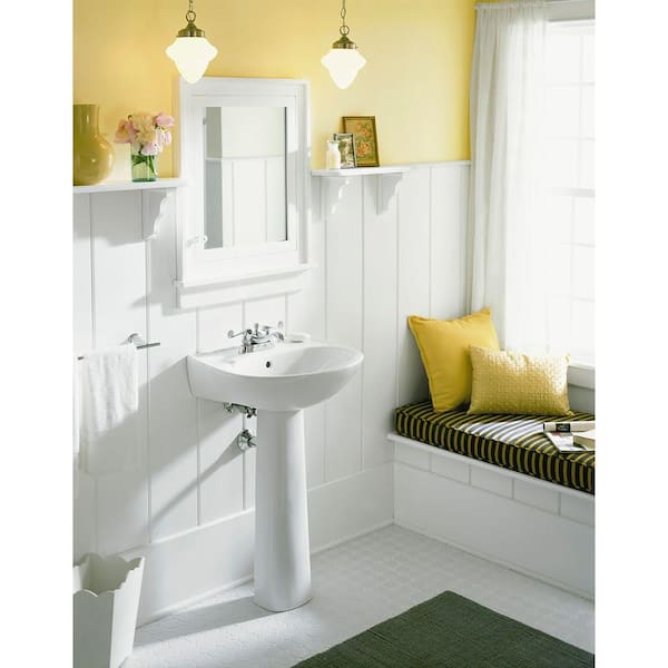 STERLING Sacramento Vitreous China Pedestal Combo Bathroom Sink in Biscuit with Overflow Drain