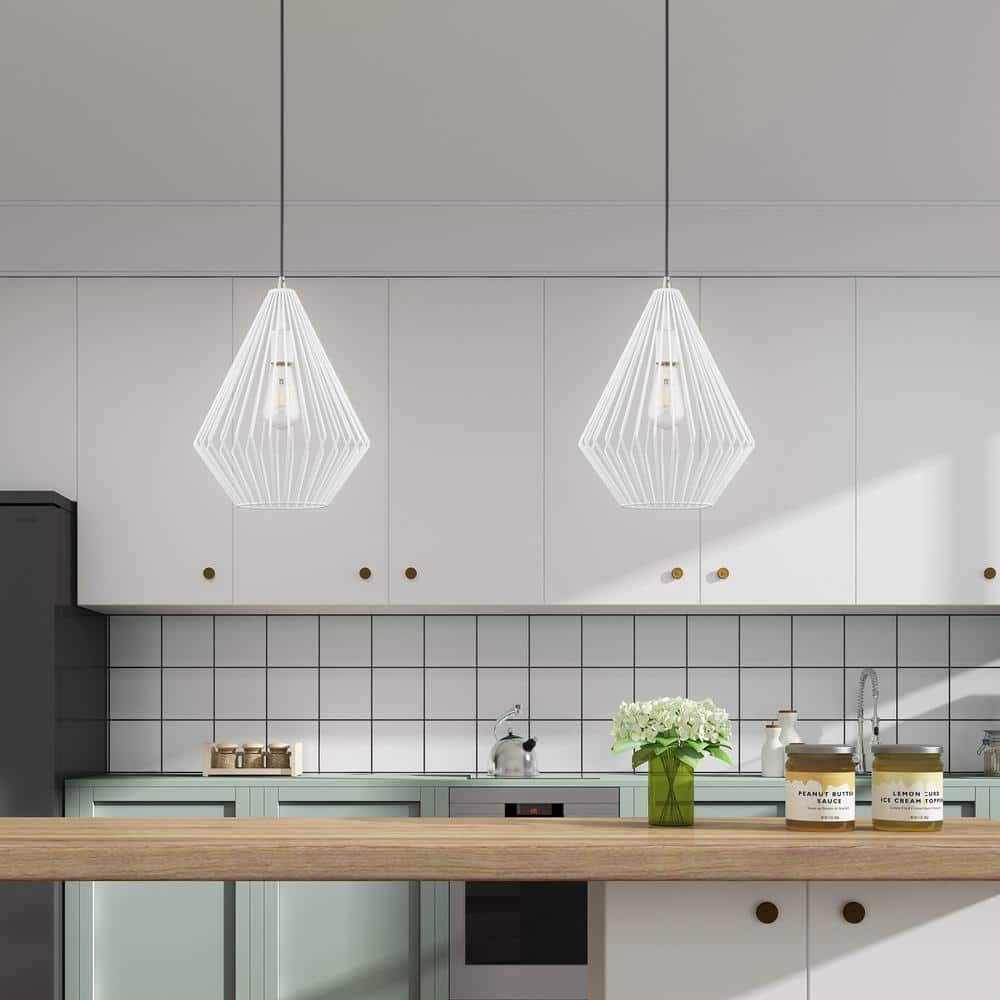 Linz Mini Geometric White Aluminum LED Pendant Light
