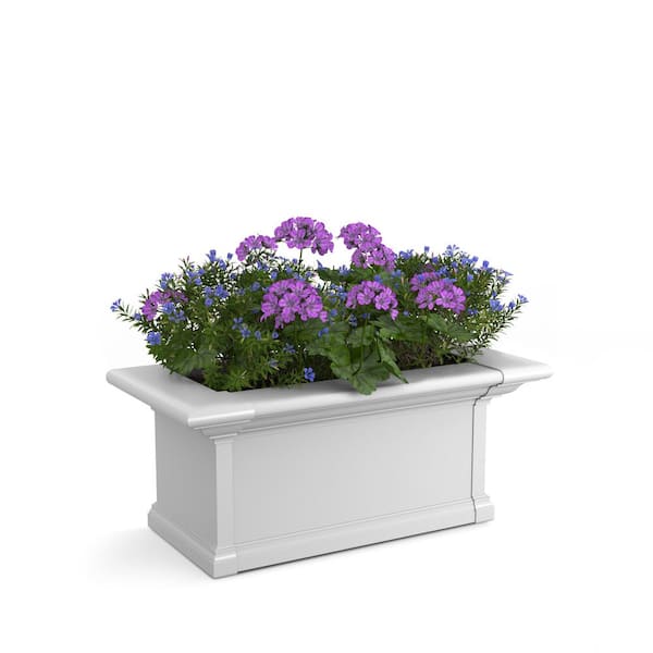 Mayne Yorkshire 24 in. x 12 in. Self Watering White Vinyl Window Box