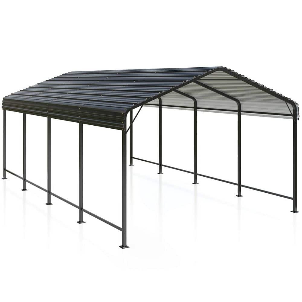 VIWAT 12 ft. W x 20 ft. D Metal Carport, Car Canopy and Shelter
