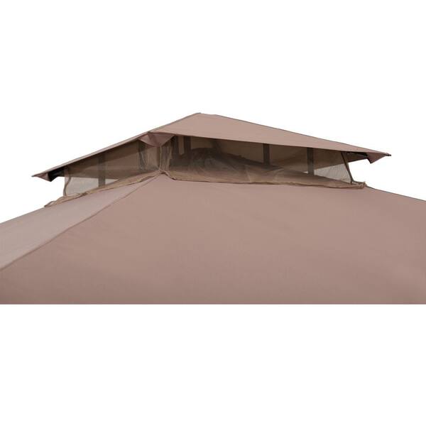 Sunjoy Rosedale 11 ft. x 11 ft. 2-Tier Bamboo Steel Frame