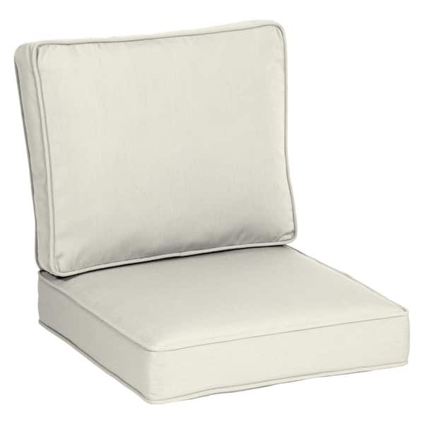 ARDEN SELECTIONS Oasis 24 in. x 24 in. Plush 2-Piece Deep Seating Outdoor Lounge Chair Cushion in Cream