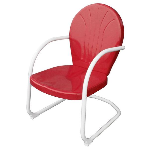 AmeriHome Retro Style Series Red Metal Patio Lawn Chair