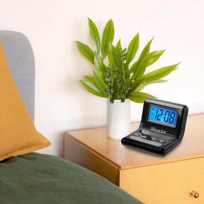 47538A- Black 0.8 in. LCD Display Alarm Clock