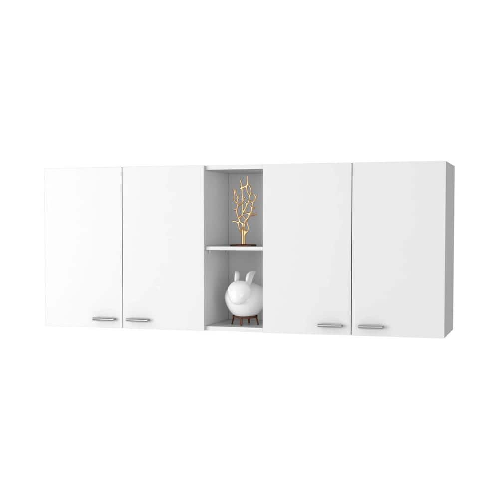 59.05 in. W x 12.4 in. D x 23.62 in. H Bathroom Storage Wall Cabinet with 4