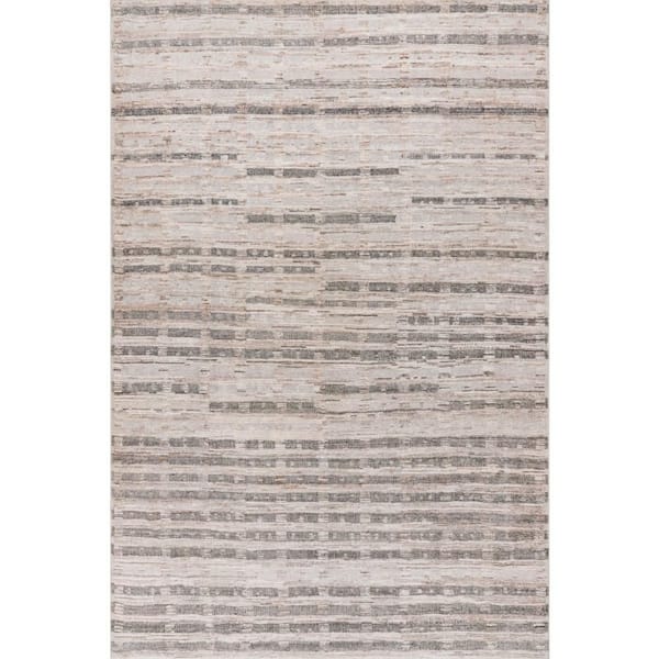 Isara Abstract Washable Beige 8 ft. x 10 ft. Indoor Area Rug