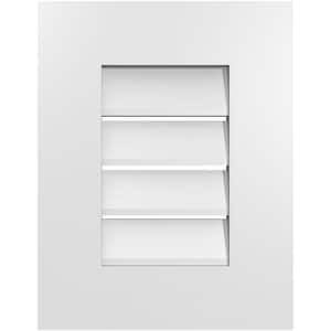 14 in. x 18 in. Rectangular White PVC Paintable Gable Louver Vent Functional