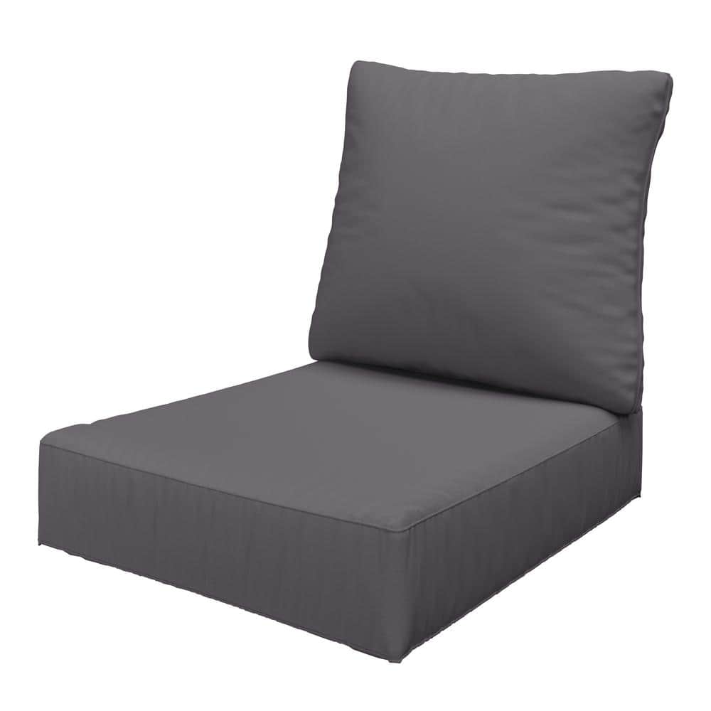 24 in. x 24 in. x 6.5 in. Outdoor Repacement Deep Seating Lounge Chair Cushion with Backrest Grey price history on PriceWatchPro