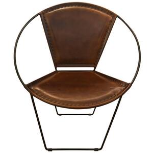 Brown Hide Hoop Lounge Chair