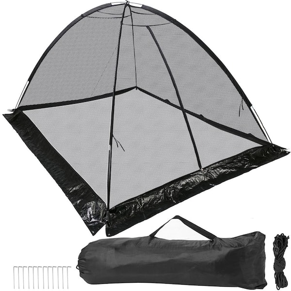 Pond Cover Dome 9 ft. x 12 ft. Garden Pond Net w/ 1/2 in. Mesh Zipper and Wind Rope Black Nylon for Pond Pool and Garden