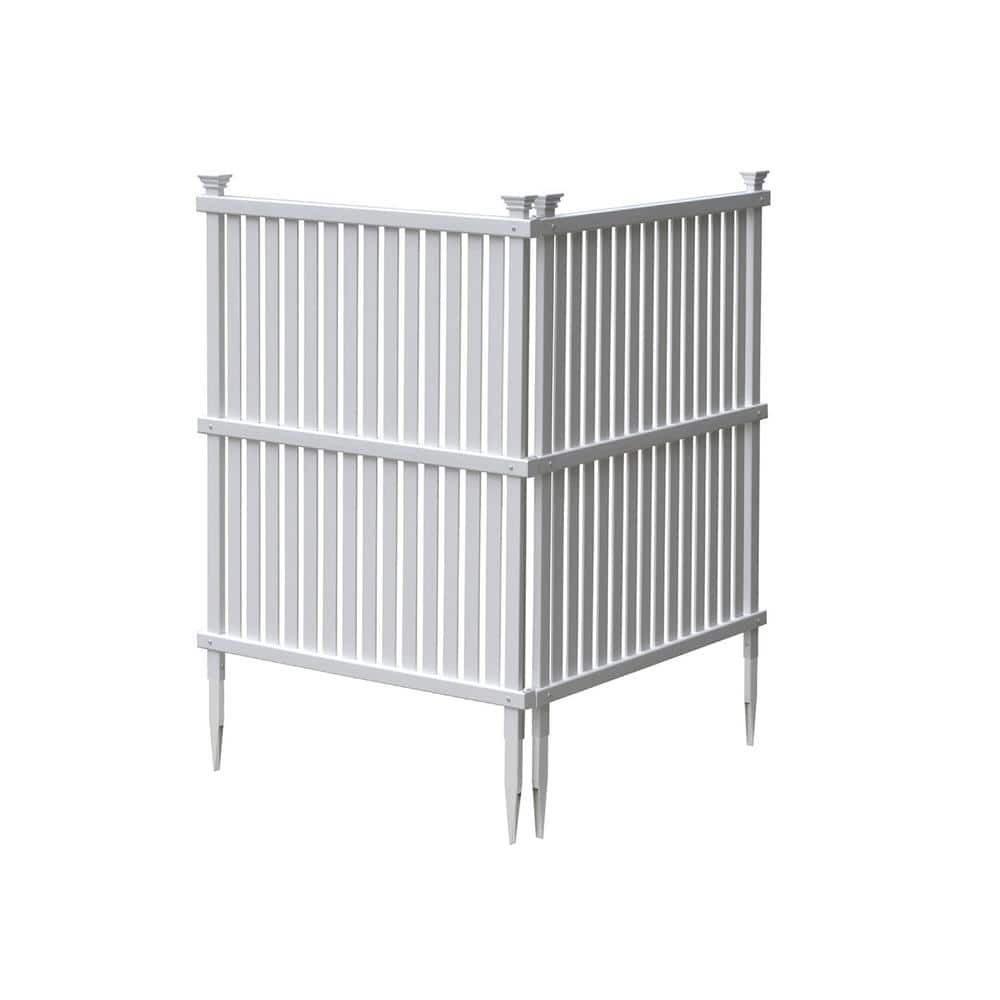 Wilmington White Vinyl No-Dig Privacy Screen Panels
