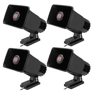 6 in. x 4 in. Loud Portable PA Horn Speaker in Black 8-Ohms 50-Watts Max Horn Siren(4-Pack)