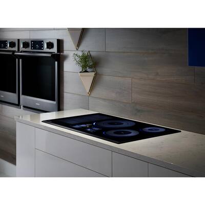 36 in. Induction Cooktop with Fingerprint Resistant Black Stainless Trim with 5 Elements and Flex Zone Element