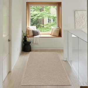 Practical Solutions Natural 3 ft. x 5 ft. Diamond Contemporary Area Rug