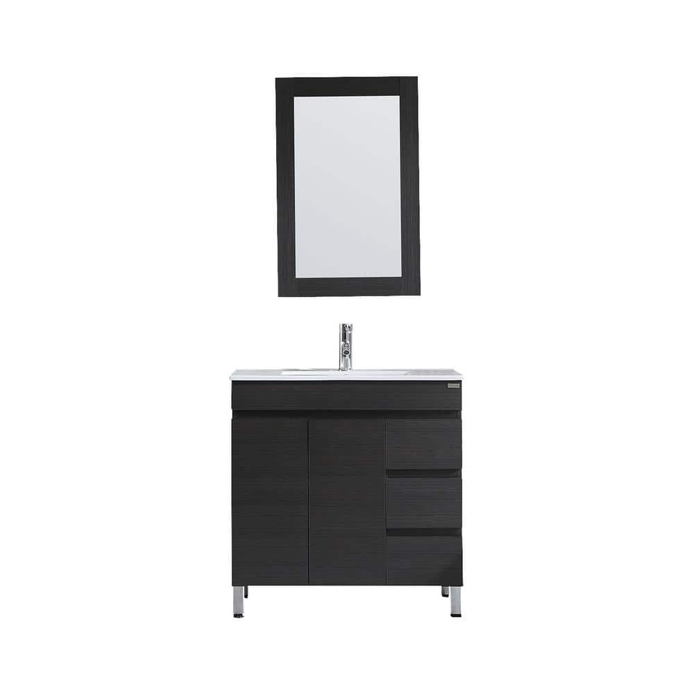 18.00 in. W x 32.00 in. D x 32.00 in. H Single Sink Bath Vanity in Black Ca