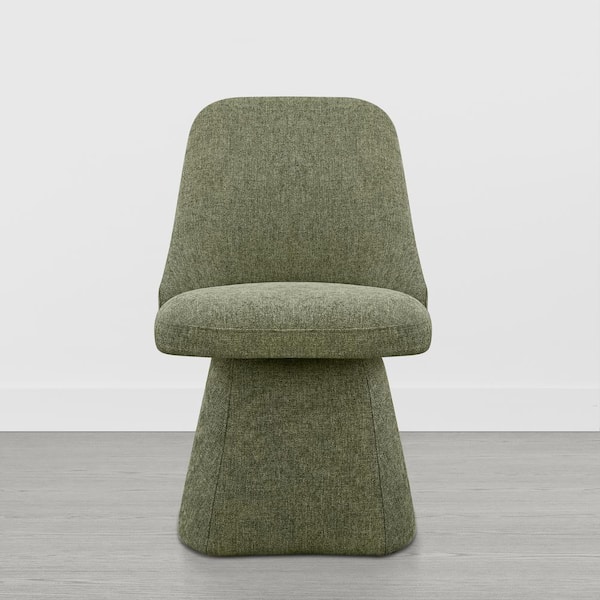 Vesperis Moss Green Fabric Upholstered Swivel Dining Chair with Wood Frame Modern Side Chair for Diningroom Livingroom