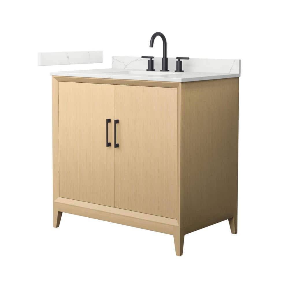 Janna 36 in. Single Freestanding White Oak Bath Vanity with Giotto Quartz Top (Assembled) price history on PriceWatchPro