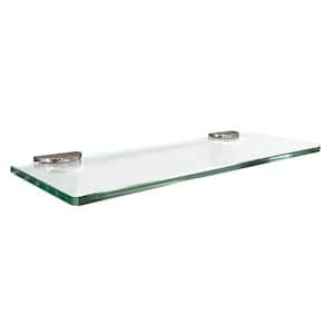 DreamLine GLSH-4100-01 12 in. x 8 in. Corner Glass Shelf in Chrome