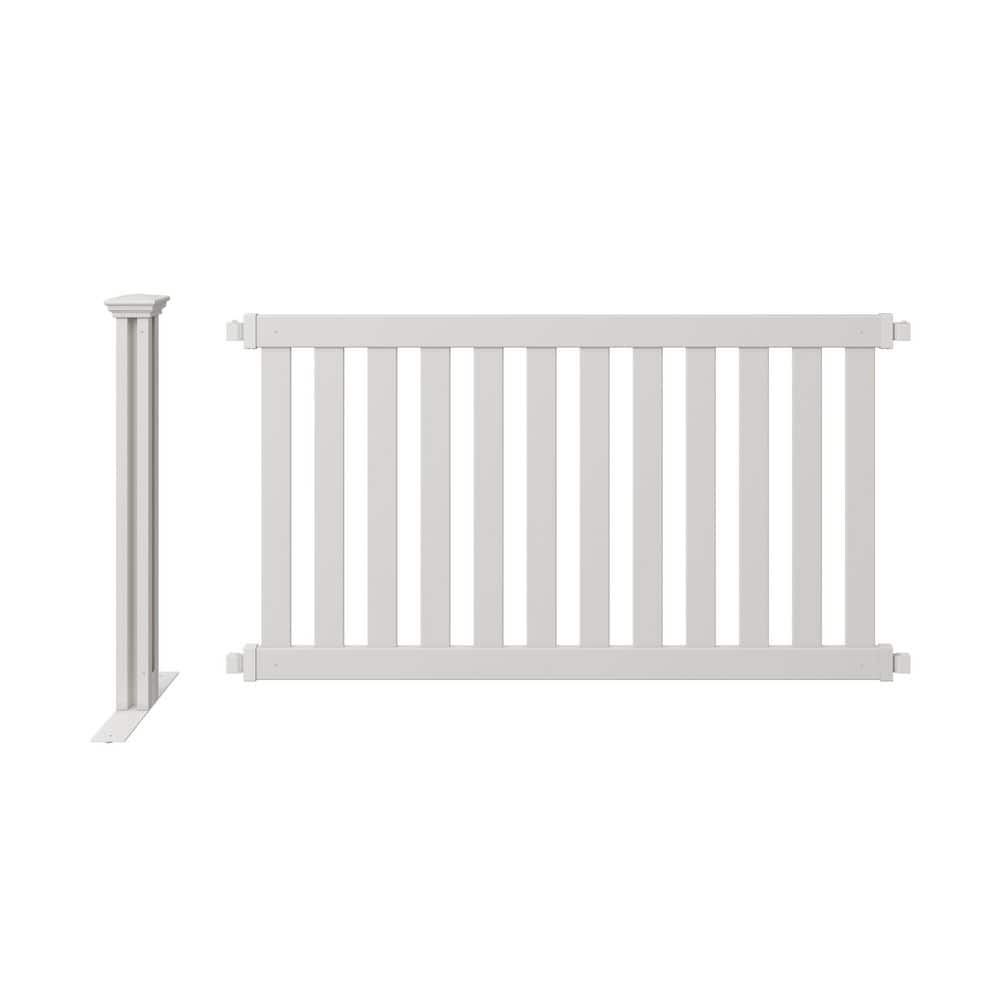Davidson White Vinyl 5.5-ft Wide Portable Event Fence Kit