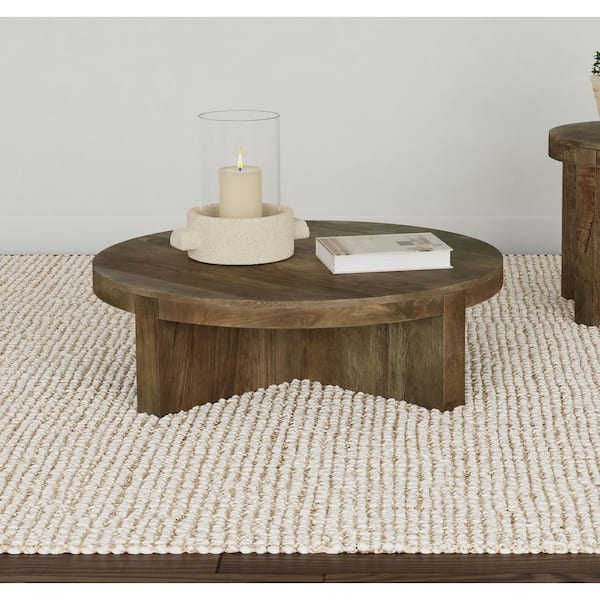 Coaster Kinkaid 38 in. Brown Round Mango Wood Coffee Table
